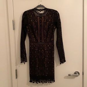 FOR LOVE AND LEMONS Hot Black and Nude Dress